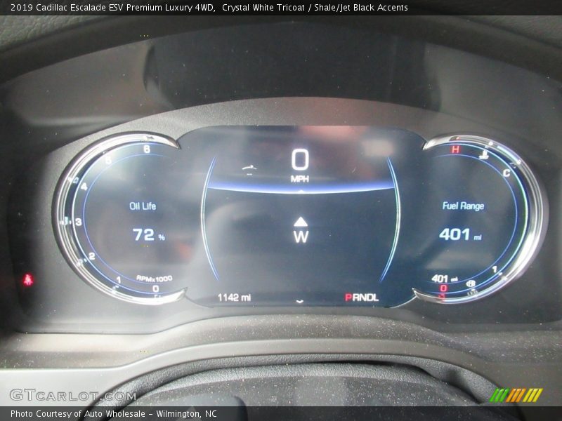 Crystal White Tricoat / Shale/Jet Black Accents 2019 Cadillac Escalade ESV Premium Luxury 4WD