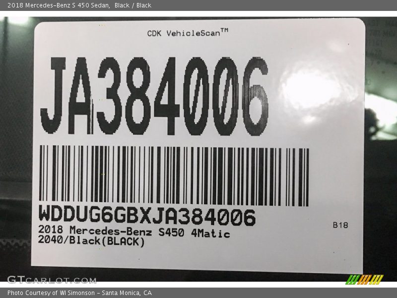 Black / Black 2018 Mercedes-Benz S 450 Sedan