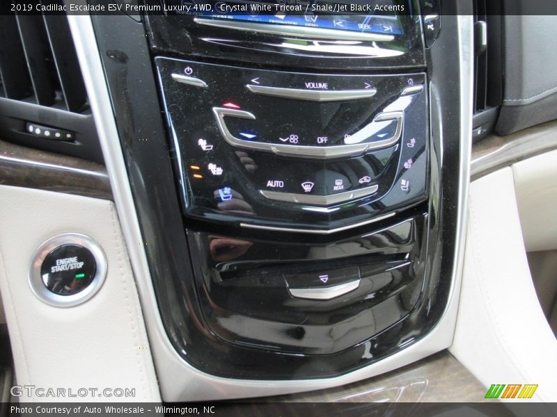 Crystal White Tricoat / Shale/Jet Black Accents 2019 Cadillac Escalade ESV Premium Luxury 4WD