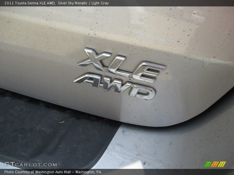 Silver Sky Metallic / Light Gray 2011 Toyota Sienna XLE AWD