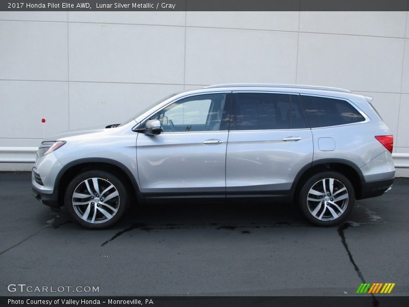 Lunar Silver Metallic / Gray 2017 Honda Pilot Elite AWD