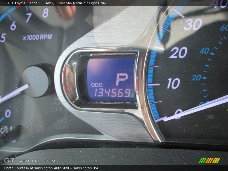 Silver Sky Metallic / Light Gray 2011 Toyota Sienna XLE AWD