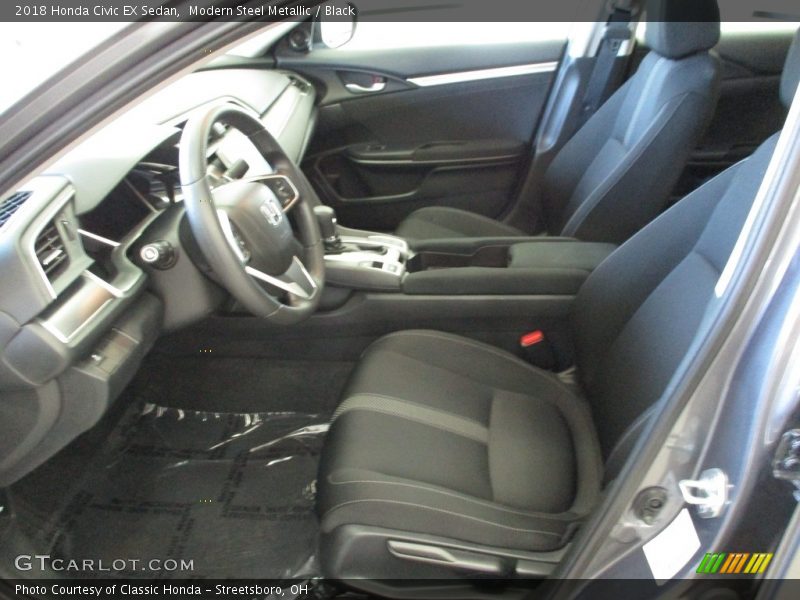 Modern Steel Metallic / Black 2018 Honda Civic EX Sedan