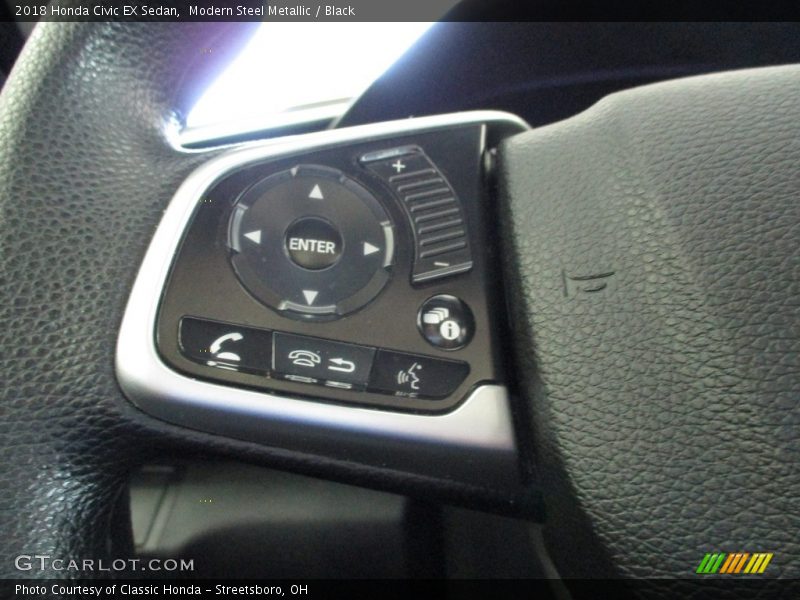 Modern Steel Metallic / Black 2018 Honda Civic EX Sedan