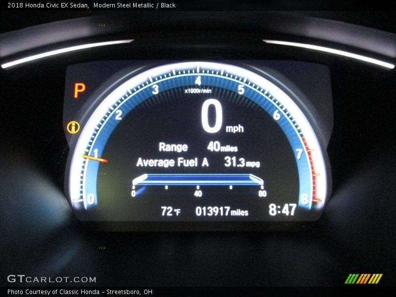Modern Steel Metallic / Black 2018 Honda Civic EX Sedan