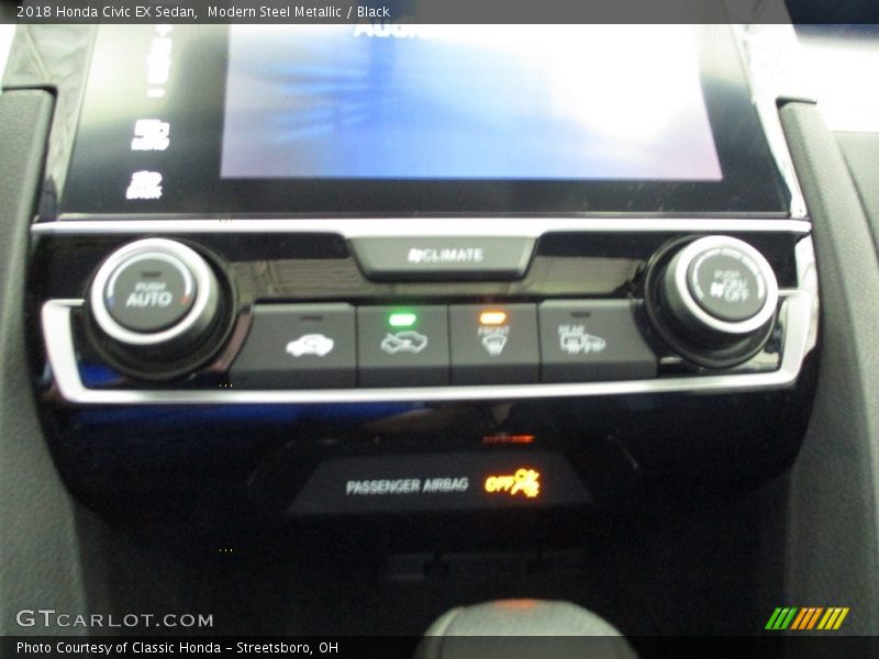 Modern Steel Metallic / Black 2018 Honda Civic EX Sedan