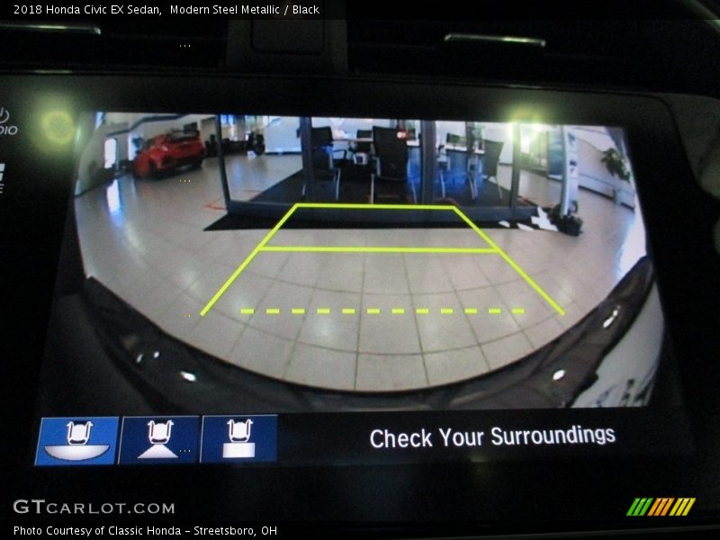 Modern Steel Metallic / Black 2018 Honda Civic EX Sedan
