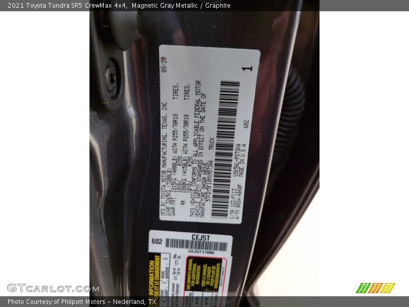 Magnetic Gray Metallic / Graphite 2021 Toyota Tundra SR5 CrewMax 4x4