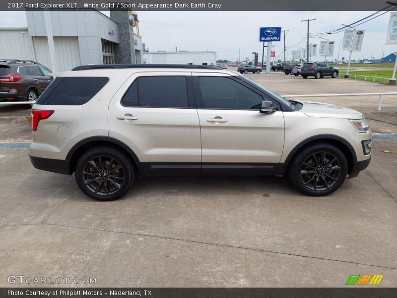 White Gold / Sport Appearance Dark Earth Gray 2017 Ford Explorer XLT