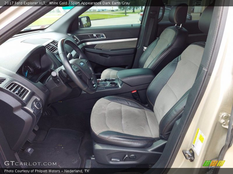 White Gold / Sport Appearance Dark Earth Gray 2017 Ford Explorer XLT