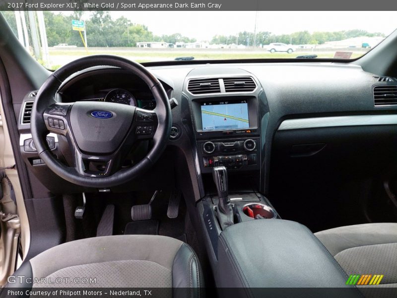 White Gold / Sport Appearance Dark Earth Gray 2017 Ford Explorer XLT