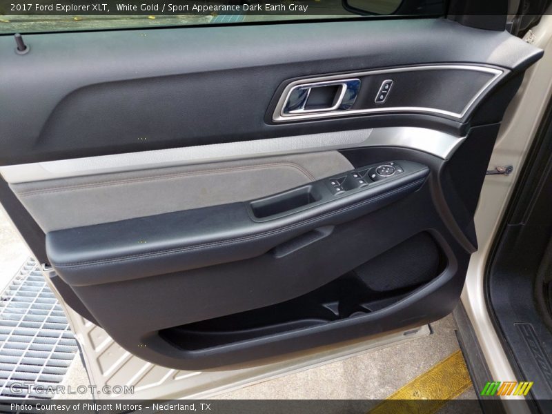 White Gold / Sport Appearance Dark Earth Gray 2017 Ford Explorer XLT