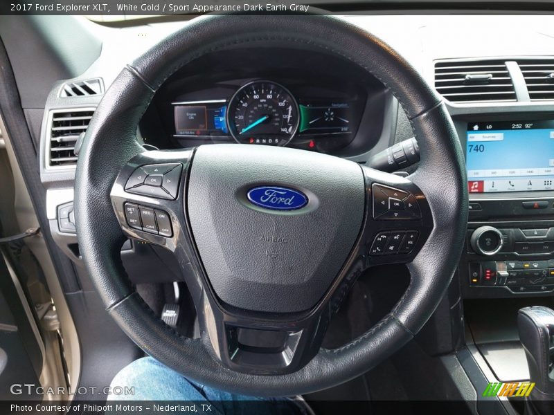 White Gold / Sport Appearance Dark Earth Gray 2017 Ford Explorer XLT
