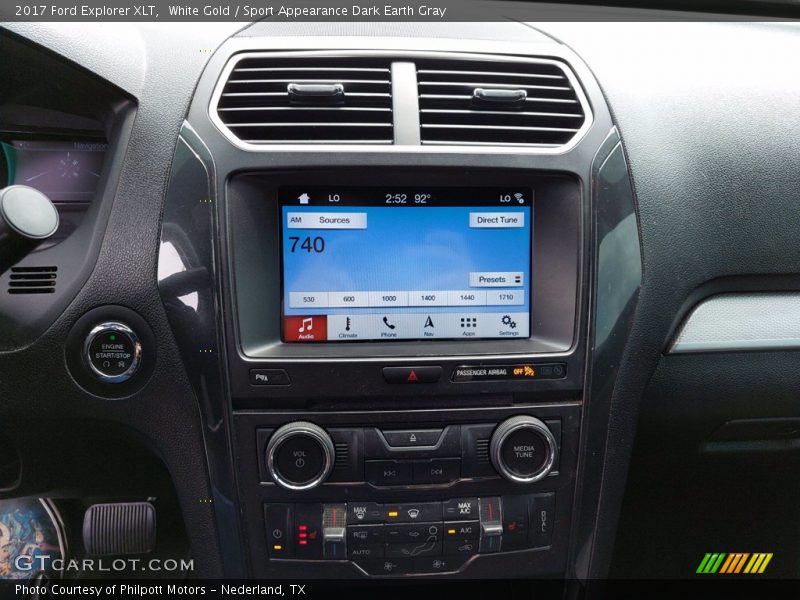 White Gold / Sport Appearance Dark Earth Gray 2017 Ford Explorer XLT