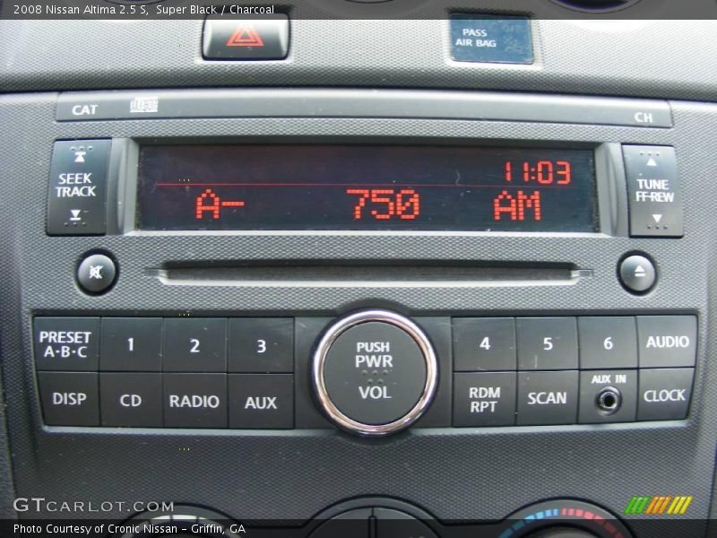Super Black / Charcoal 2008 Nissan Altima 2.5 S