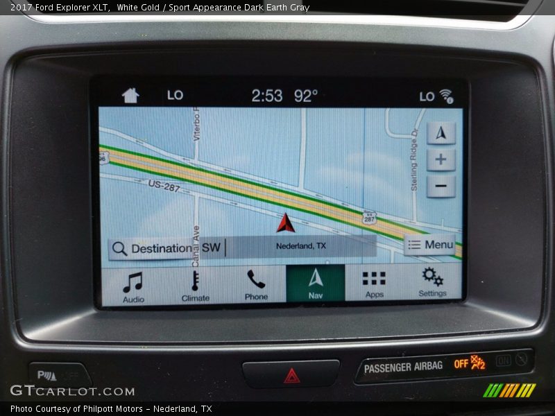 White Gold / Sport Appearance Dark Earth Gray 2017 Ford Explorer XLT