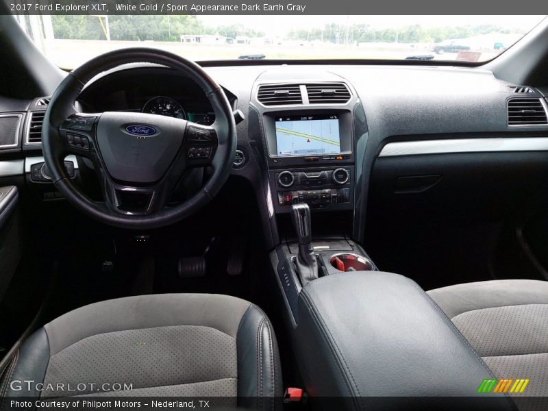 White Gold / Sport Appearance Dark Earth Gray 2017 Ford Explorer XLT