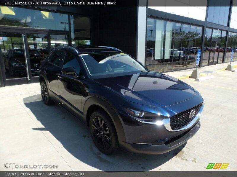 Deep Crystal Blue Mica / Black 2021 Mazda CX-30 Turbo AWD