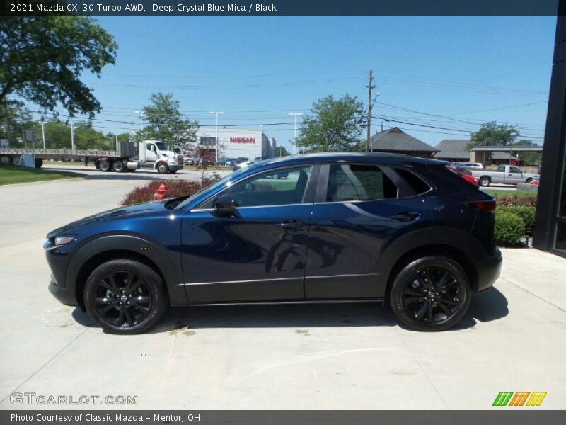 Deep Crystal Blue Mica / Black 2021 Mazda CX-30 Turbo AWD