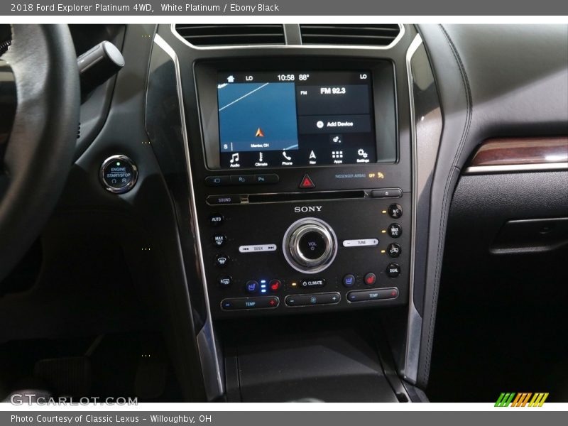 White Platinum / Ebony Black 2018 Ford Explorer Platinum 4WD