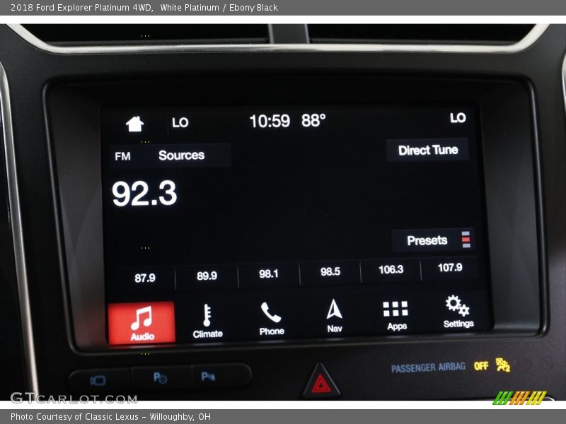 White Platinum / Ebony Black 2018 Ford Explorer Platinum 4WD