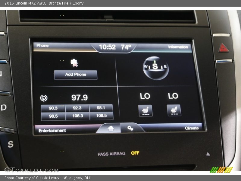 Controls of 2015 MKZ AWD