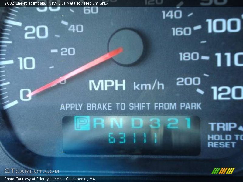 Navy Blue Metallic / Medium Gray 2002 Chevrolet Impala