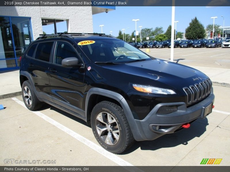 Diamond Black Crystal Pearl / Black 2018 Jeep Cherokee Trailhawk 4x4