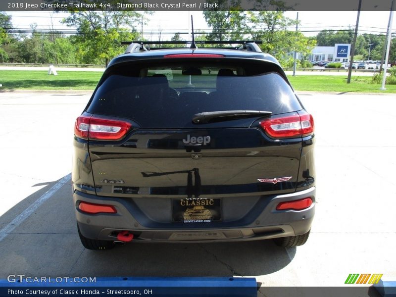 Diamond Black Crystal Pearl / Black 2018 Jeep Cherokee Trailhawk 4x4