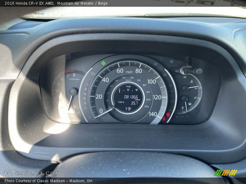 Mountain Air Metallic / Beige 2016 Honda CR-V EX AWD