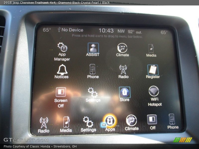 Diamond Black Crystal Pearl / Black 2018 Jeep Cherokee Trailhawk 4x4