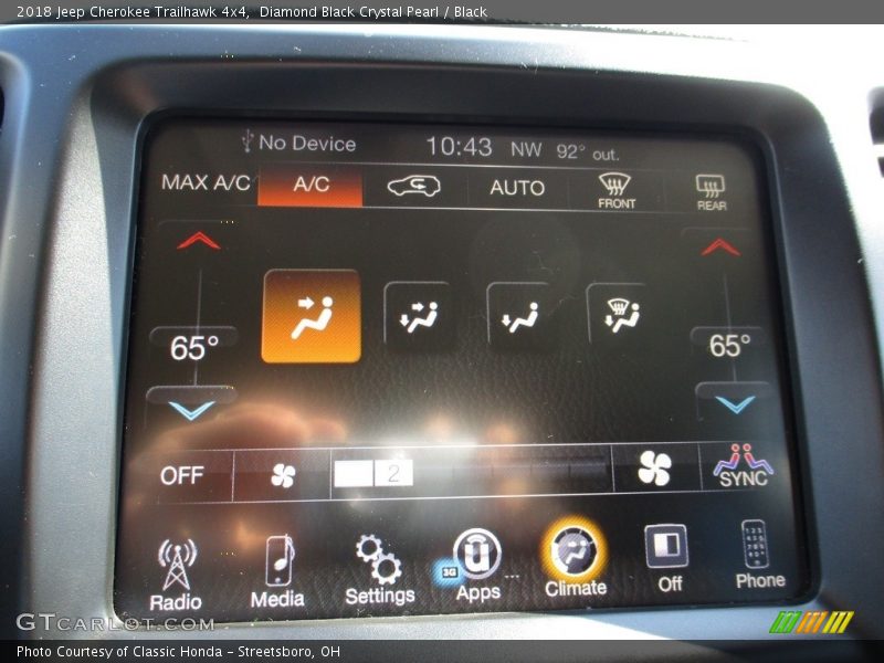 Diamond Black Crystal Pearl / Black 2018 Jeep Cherokee Trailhawk 4x4