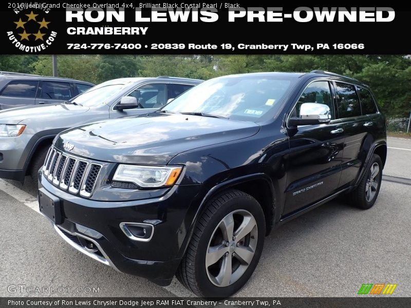 Brilliant Black Crystal Pearl / Black 2016 Jeep Grand Cherokee Overland 4x4