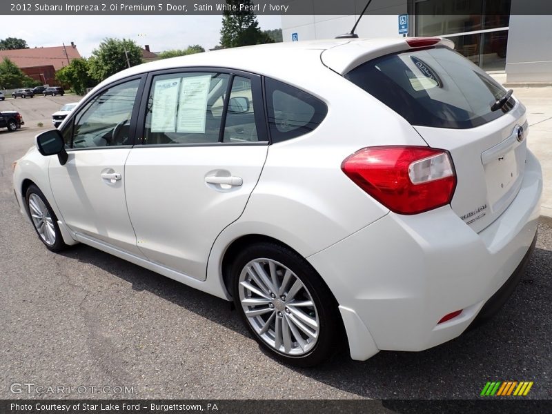 Satin White Pearl / Ivory 2012 Subaru Impreza 2.0i Premium 5 Door
