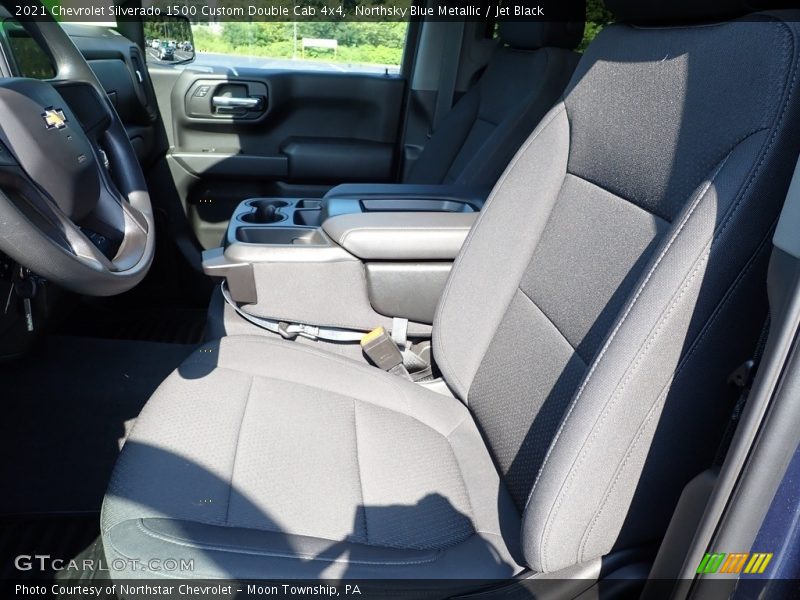Northsky Blue Metallic / Jet Black 2021 Chevrolet Silverado 1500 Custom Double Cab 4x4