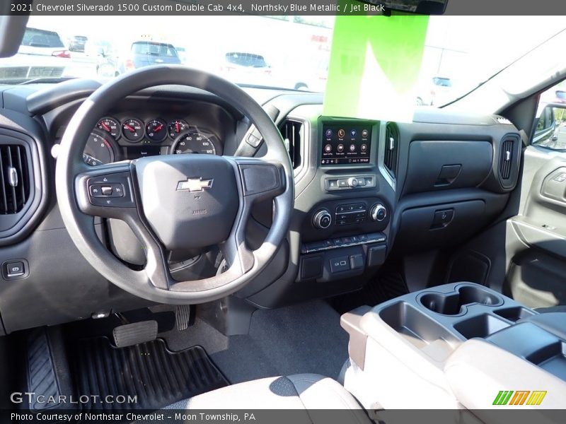 Northsky Blue Metallic / Jet Black 2021 Chevrolet Silverado 1500 Custom Double Cab 4x4