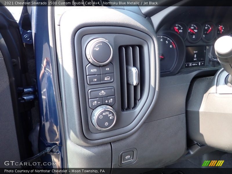 Northsky Blue Metallic / Jet Black 2021 Chevrolet Silverado 1500 Custom Double Cab 4x4
