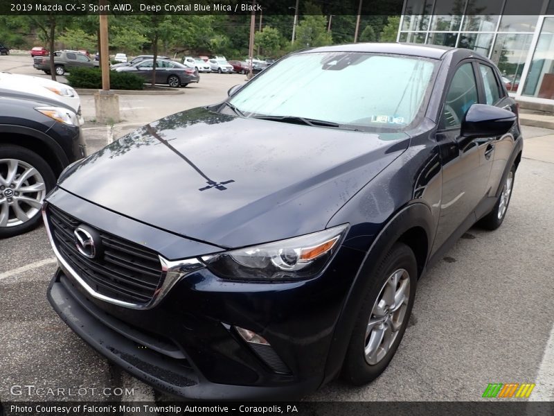 Deep Crystal Blue Mica / Black 2019 Mazda CX-3 Sport AWD