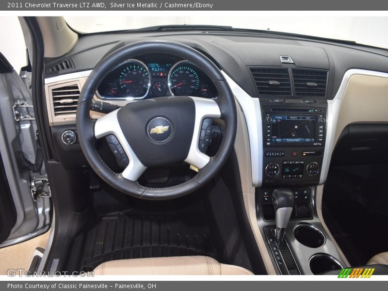 Silver Ice Metallic / Cashmere/Ebony 2011 Chevrolet Traverse LTZ AWD