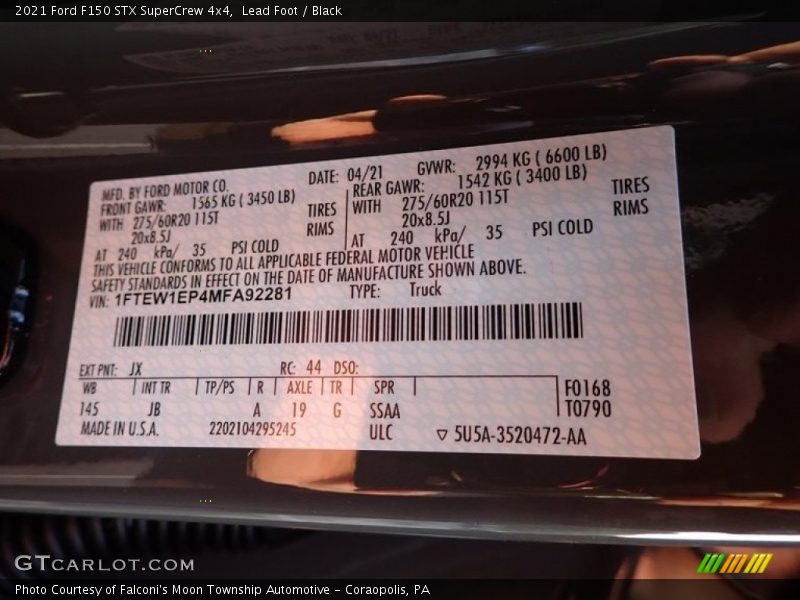 Lead Foot / Black 2021 Ford F150 STX SuperCrew 4x4