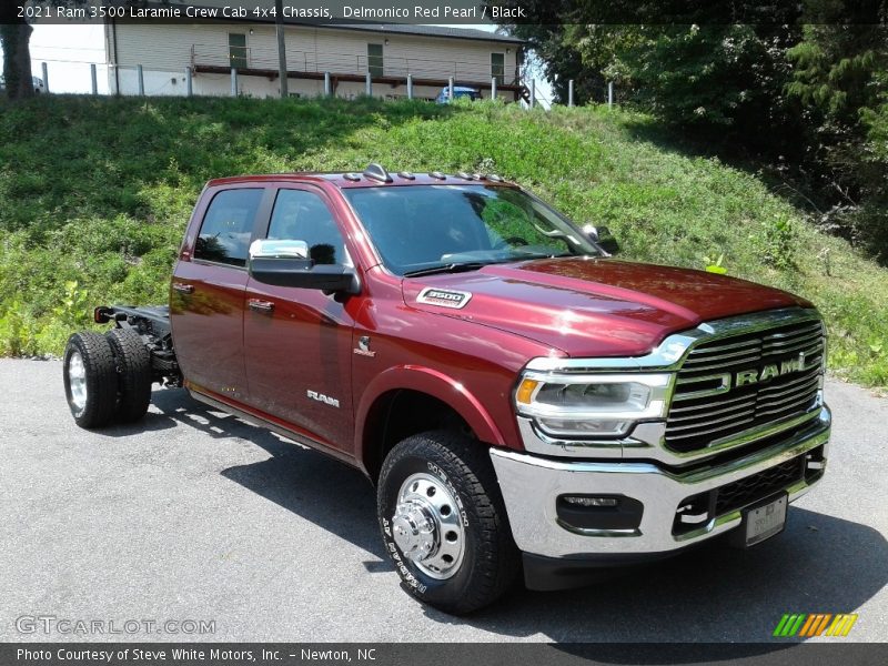 Front 3/4 View of 2021 3500 Laramie Crew Cab 4x4 Chassis