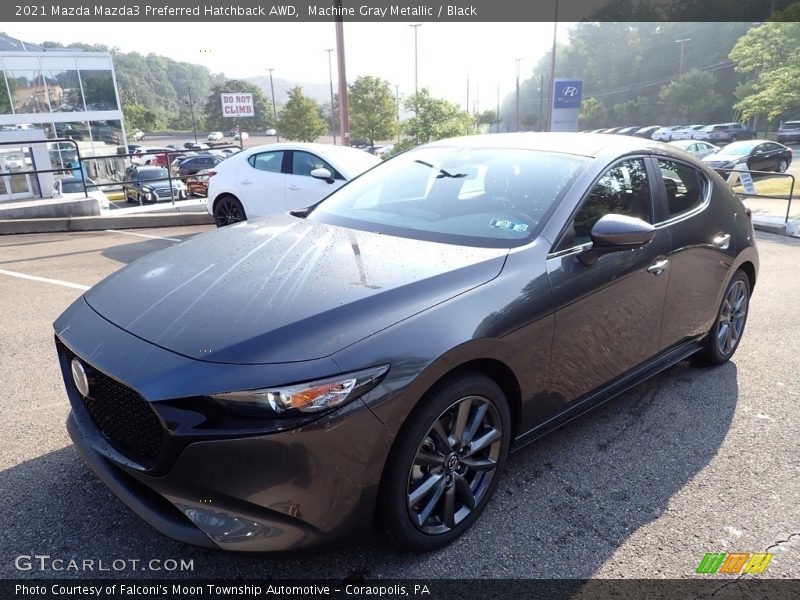 Machine Gray Metallic / Black 2021 Mazda Mazda3 Preferred Hatchback AWD