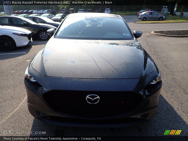 Machine Gray Metallic / Black 2021 Mazda Mazda3 Preferred Hatchback AWD