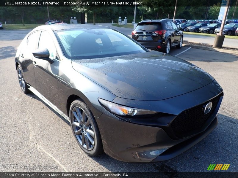 Machine Gray Metallic / Black 2021 Mazda Mazda3 Preferred Hatchback AWD