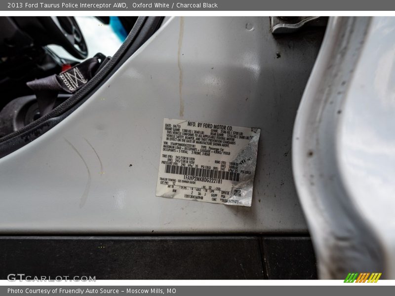 Oxford White / Charcoal Black 2013 Ford Taurus Police Interceptor AWD