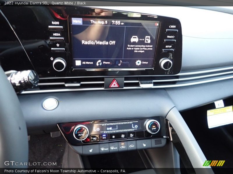 Quartz White / Black 2022 Hyundai Elantra SEL