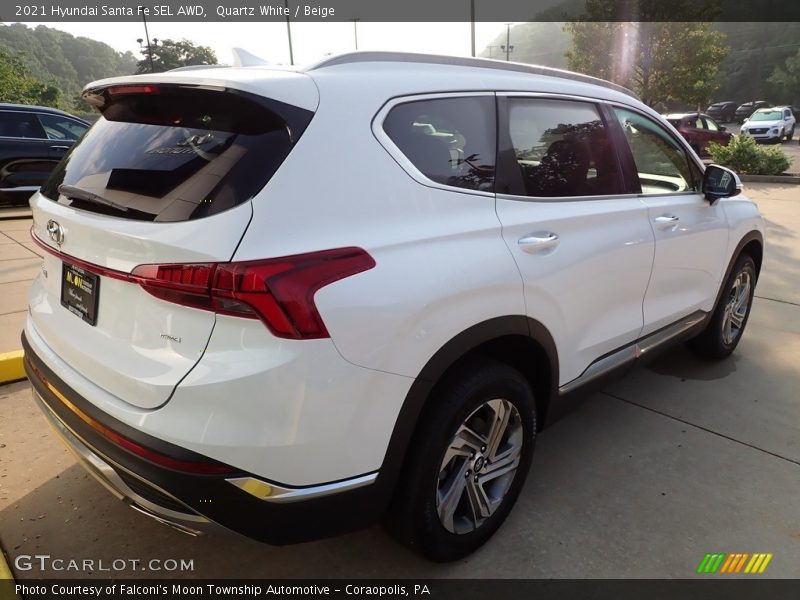 Quartz White / Beige 2021 Hyundai Santa Fe SEL AWD