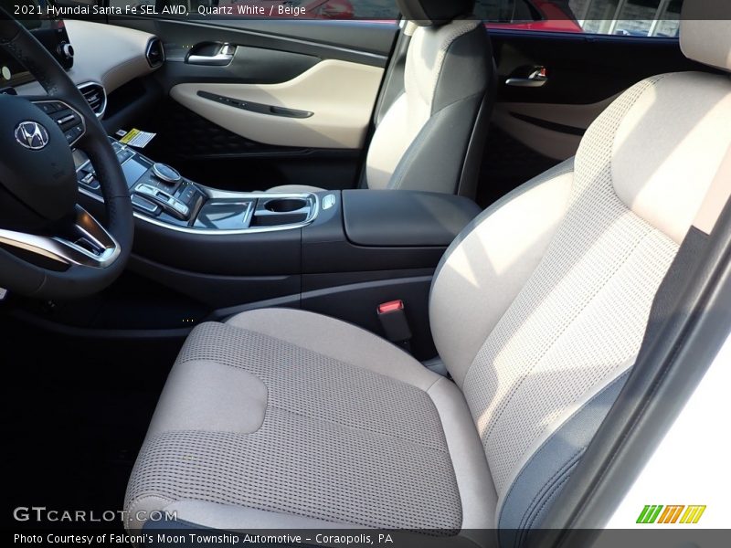 Quartz White / Beige 2021 Hyundai Santa Fe SEL AWD