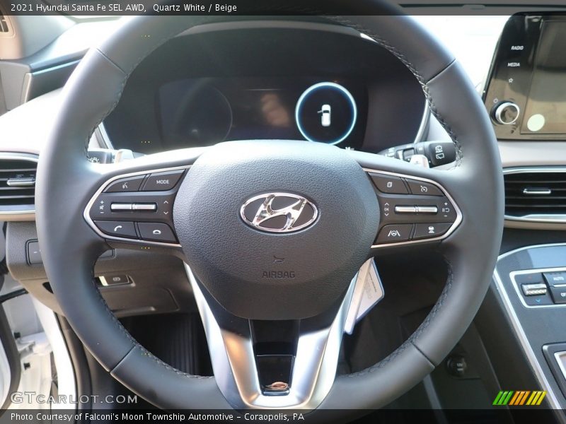 Quartz White / Beige 2021 Hyundai Santa Fe SEL AWD