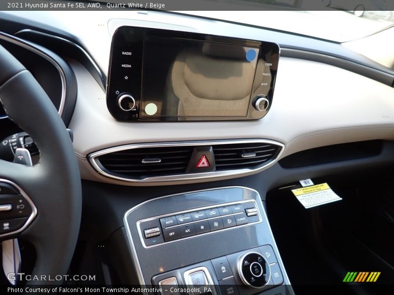 Quartz White / Beige 2021 Hyundai Santa Fe SEL AWD